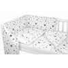 3-dielna sada - mantinel s obliečkami Hviezdy a hviezdičky - sivá / grafit na bielom 3-dielna sada - mantinel s obliečkami Hviezdy a hviezdičky - sivá / grafit na bielom