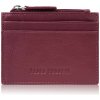Paolo Peruzzi Kožené puzdro na karty s vreckom na zips RFID červená AY-17-RD