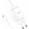 Nabíjačka do siete Hoco Travel Charger USB A + Cable USB A to Type C 2.1A N2 White Nabíjačka do siete Hoco Travel Charger USB A + Cable USB A to Type C 2.1A N2 White