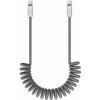 NoName Kabel Newell USB-C - USB-C 100W, 1,5 m, silikonový, spirálový, šedý NoName Kabel Newell USB-C - USB-C 100W, 1,5 m, silikonový, spirálový, šedý
