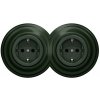 | Kliklap - Dvojitá retro zásuvka do domu s rámčekom SCHUKO 230V zelená | 2xKA0062+2xKA0112 | Kliklap - Dvojitá retro zásuvka do domu s rámčekom SCHUKO 230V zelená | 2xKA0062+2xKA0112