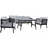 Zostava záhradného nábytku hliníková Rojaplast čierna 5 ks Zostava záhradného nábytku hliníková Rojaplast čierna 5 ks