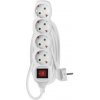 Predlžovací kábel 3 m / 4 zásuvky / s vypínačom / biely / PVC / 1,5 mm2 Predlžovací kábel 3 m / 4 zásuvky / s vypínačom / biely / PVC / 1,5 mm2
