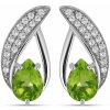 Nefertitis Náušnice strieborné s brúsenými olivínmi a zirkónmi Ag 925 043304 PD NF49379 - 1,6 cm, 3,3 g Nefertitis Náušnice strieborné s brúsenými olivínmi a zirkónmi Ag 925 043304 PD NF49379 - 1,6 cm, 3,3 g