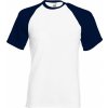 Fruit of the Loom tričko Baseball white Deep navy