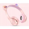 Bezdrôtové slúchadlá na uši mačacie ušká, ružová farba Bezdrôtové slúchadlá na uši mačacie ušká, ružová farba