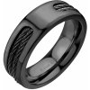 Černý prsten z chirurgické oceli s lanem Černý prsten z chirurgické oceli s lanem