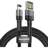 Baseus CALKLF-HG1 Cafule Kábel USB to Lightning Double Sided 1.5A 2m Grey/Black Baseus CALKLF-HG1 Cafule Kábel USB to Lightning Double Sided 1.5A 2m Grey/Black