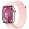 Chytré hodinky Apple Watch Series 9 45mm Cellular Ružový hliník so svetlo ružovým prevliekacím športovým remienkom (MRMM3QC/A)