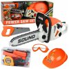 Leantoys DIY sada reťazová píla prilba okuliare náradie zvuky Leantoys DIY sada reťazová píla prilba okuliare náradie zvuky