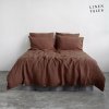 Tmavohnedé ľanové obliečky na jednolôžko 140x200 cm Chocolate – Linen Tales Tmavohnedé ľanové obliečky na jednolôžko 140x200 cm Chocolate – Linen Tales