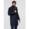 Ombre Men's coat with asymmetrical fastening and high collar - navy blue modrá | šedá XL Ombre 5907064524631 Ombre Men's coat with asymmetrical fastening and high collar - navy blue modrá | šedá XL Ombre 5907064524631