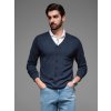 Ombre Knitted monochrome men's viscose cardigan - navy blue modrá XXL Ombre 5902228989899 Ombre Knitted monochrome men's viscose cardigan - navy blue modrá XXL Ombre 5902228989899