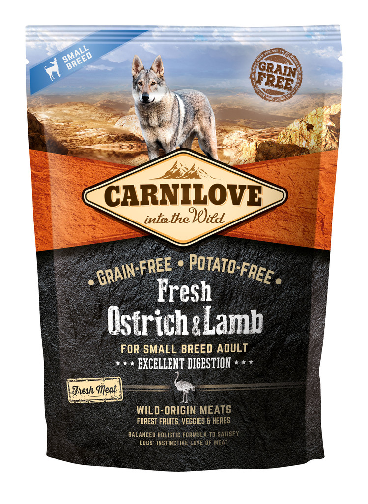 Carnilove Fresh Ostrich & Lamb for Small Breed Adult Dogs 1,5 kg