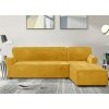 Elastický plyšový poťah na trojmiestnu rohovú pohovku BestBerg / pravá / žltá Elastický plyšový poťah na trojmiestnu rohovú pohovku BestBerg / pravá / žltá
