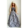 Lovedolls Barbie Šedé spoločenské šaty s prúžkami 23K5B