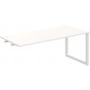 Pracovný stôl UNI O, k pozdĺ. reťazeniu, 180x75,5x80 cm, biela/biela Pracovný stôl UNI O, k pozdĺ. reťazeniu, 180x75,5x80 cm, biela/biela
