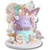Dekorácie na tortu – Mermaid set (morská víla, perleť & zlato) Dekorácie na tortu – Mermaid set (morská víla, perleť & zlato)