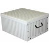 Compactor Skladacia úložná krabica - kartón box Anton 50 x 40 x 25 cm, biela / sivá Compactor Skladacia úložná krabica - kartón box Anton 50 x 40 x 25 cm, biela / sivá