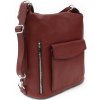 Tmavo červená dámska kožená kabelka s kombináciou batohu Lennard