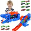 Hot Wheels Mega Sada T-Rex Transporter Dinosaurus 3v1 Dráha Závodné 2 autá