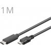 PremiumCord Kabel USB 3.1 konektor C/male - USB 2.0 konektor Micro-B/male, 1m PremiumCord Kabel USB 3.1 konektor C/male - USB 2.0 konektor Micro-B/male, 1m