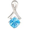 Elegantný zlatý prívesok s modrým topásom a diamantmi Elegantný zlatý prívesok s modrým topásom a diamantmi