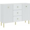 Nábytek PEGAS s.r.o. Komoda VIENA 2D3S, Bílá/Zlatá Nábytek PEGAS s.r.o. Komoda VIENA 2D3S, Bílá/Zlatá