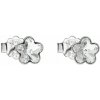 Strieborné náušnice pecka s kryštálmi Swarovski biela kvietka 31080.1 Strieborné náušnice pecka s kryštálmi Swarovski biela kvietka 31080.1