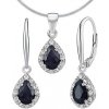 Silvego Strieborná súprava šperkov VERONA s pravým zafírom - náušnice a prívesok JJJ1393SA Silvego Strieborná súprava šperkov VERONA s pravým zafírom - náušnice a prívesok JJJ1393SA