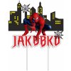 Zápich - Meno a Spiderman s mestom - bez paličky - 14cm - Obrázok Zápich - Meno a Spiderman s mestom - bez paličky - 14cm - Obrázok
