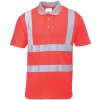 Portwest Polokošile S477 Hi-Vis krátké rukávy reflexní Červená M