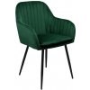 Jedálenská stolička SEVILLA zamatová, tmavozelená Jedálenská stolička SEVILLA zamatová, tmavozelená