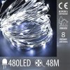 Vianočná led svetelná mikro reťaz vonkajšia + programator + diaľkové ovládanie - 480ed - 48m studená biela Vianočná led svetelná mikro reťaz vonkajšia + programator + diaľkové ovládanie - 480ed - 48m studená biela