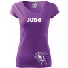 Judo nápis + postavy - Dámske tričko Pure - S ( Fialová ) Judo nápis + postavy - Dámske tričko Pure - S ( Fialová )