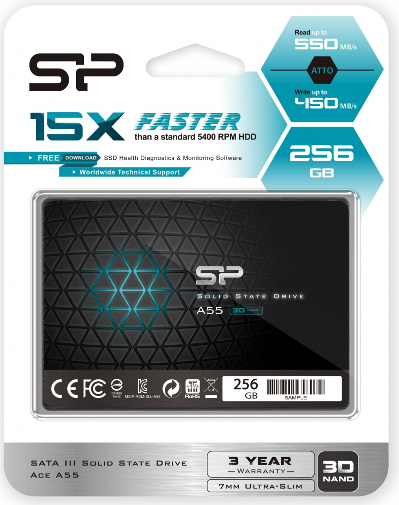 Silicon Power A55 256GB, SP256GBSS3A55S25