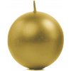 PartyDeco Sviečka - guľa metalická zlatá 6 cm PartyDeco Sviečka - guľa metalická zlatá 6 cm