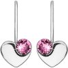 Evolution Group stříbrné srdíčkové náušnice s krystaly Swarovski 31299.3 Rose