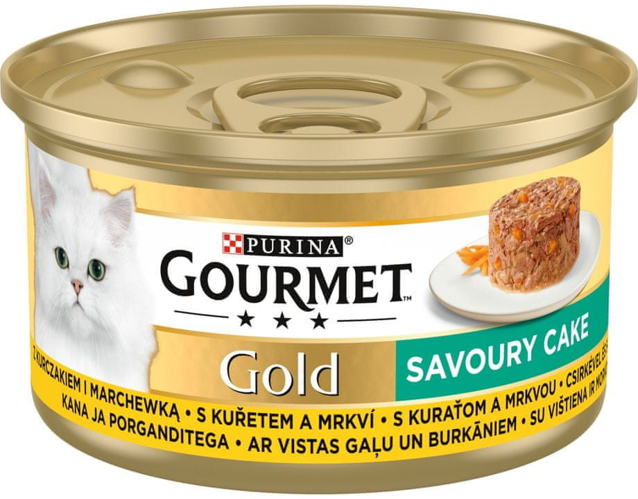 Gourmet Gold Savoury Cake s kuřetem a mrkví 24 x 85 g