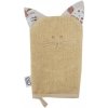 EKO žínka bavlnená s uškami Cat Beige 20x15 cm