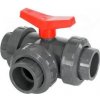 Bazénový guľový ventil 3-cestný D63 mm - lepenie / lepenie / lepenie Bazénový guľový ventil 3-cestný D63 mm - lepenie / lepenie / lepenie