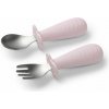 BabyOno Be Active Stainless Steel Spoon and Fork príbor Pink 12m+ 2 ks