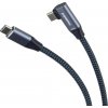 Premiumcord ku31cu3 USB-C zahnutý (USB 3.2 Gen2x2, 5A, 100W, 20Gbit/s), 3m, šedý Premiumcord ku31cu3 USB-C zahnutý (USB 3.2 Gen2x2, 5A, 100W, 20Gbit/s), 3m, šedý