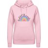 AWDis Hoodie Mikina - Dúha s nápisom - Beautiful like a rainbow - Bábätkovská ružová - XS - Dámske AWDis Hoodie Mikina - Dúha s nápisom - Beautiful like a rainbow - Bábätkovská ružová - XS - Dámske