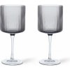 Ferm Living Sada 2 ks pohárov na červené víno Ripple, smoked grey Ferm Living Sada 2 ks pohárov na červené víno Ripple, smoked grey