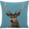 Mars & More Tyrkysový gobelínový vankúš Jelen - 45 * 15 * 45cm - Mars & More Mars & More Tyrkysový gobelínový vankúš Jelen - 45 * 15 * 45cm - Mars & More
