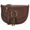 Tmavohnedá prešívaná kožená crossbody kabelka „Calle“