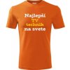 Oranžové tričko najlepší TV technik na svete - darček pre TV technika M Oranžové tričko najlepší TV technik na svete - darček pre TV technika M