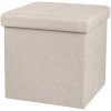 DOCHTMANN Taburetka skladacia, textilná, béžová 38 × 38 × 38 cm