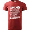 1973 v kocke - Klasické pánske tričko vyššej gramáže - 3XL ( Bordová ) 1973 v kocke - Klasické pánske tričko vyššej gramáže - 3XL ( Bordová )